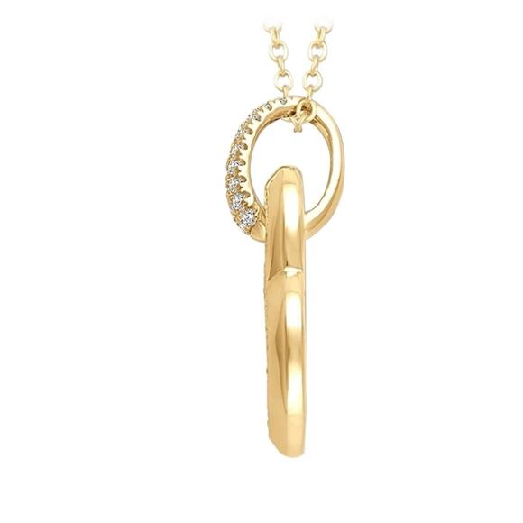 HEART NECKLACE 18K GOLD PLATED MICRO PAVÉ SIMULATED DIAMONDS 18" CABLE CHAIN NEW - Picture 2 of 5